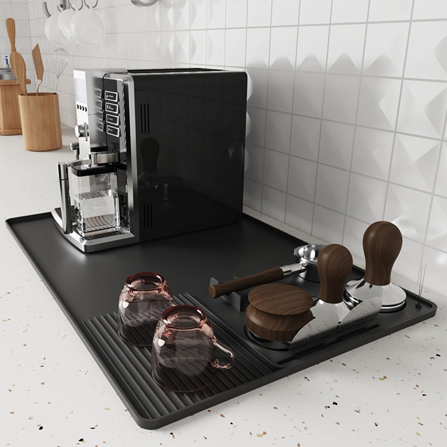 Bar Mat Rubber - 3-In-1 เสื่อกาแฟซิลิโคน Multi-Functional Non-SLIP Bar MAT